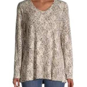 Nic + Zoe Ikat V Neck Top Small
